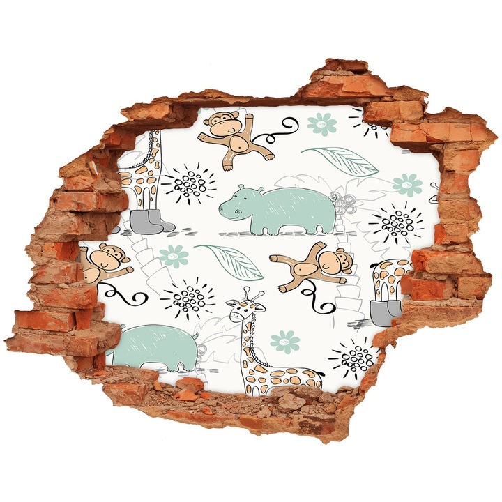 Autocolant decorativ pentru gaura. Tulup. Animale. 120x93 cm. 010120080040000006175