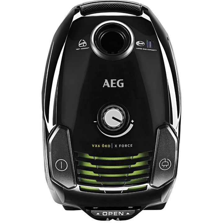 Aspirator cu sac AEG VX62OKOX, Negru reciclat