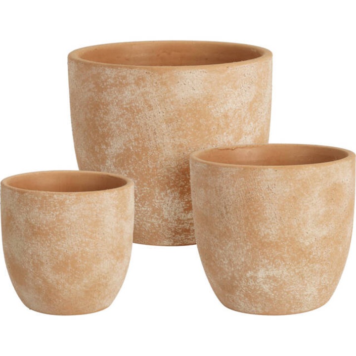Set ghivece din ceramica, 3 dimensiuni - teracota