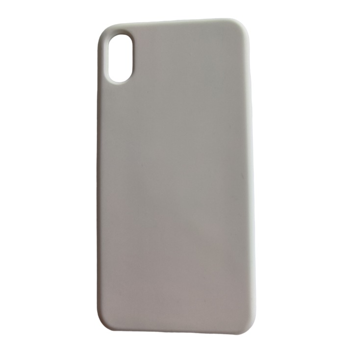 Husa compatibila cu iPhone XS MAX, Silicon Liquid cu catifea in interior, Crem