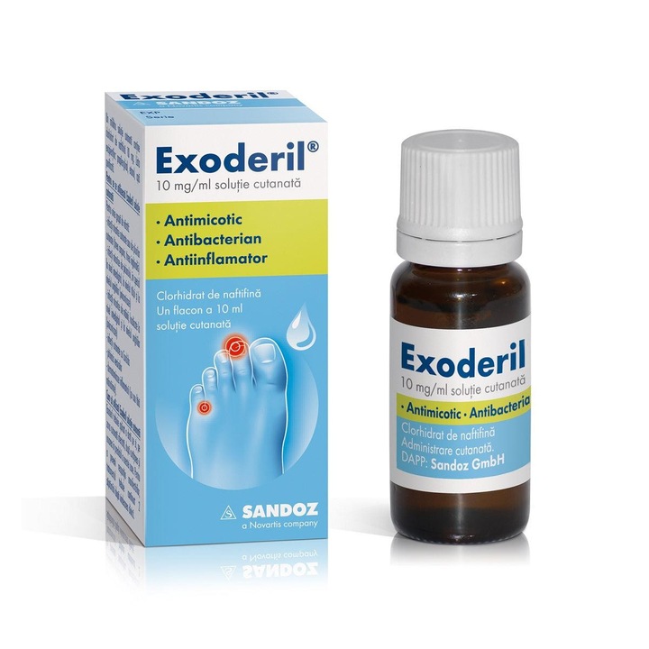 Лечение на нокти, Exoderil, противогъбичен ефект, 10 mg/ml, 10 ml, Sandoz