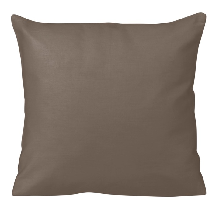 Párnahuzat, pamut szatén, 40x40 cm, szépia
