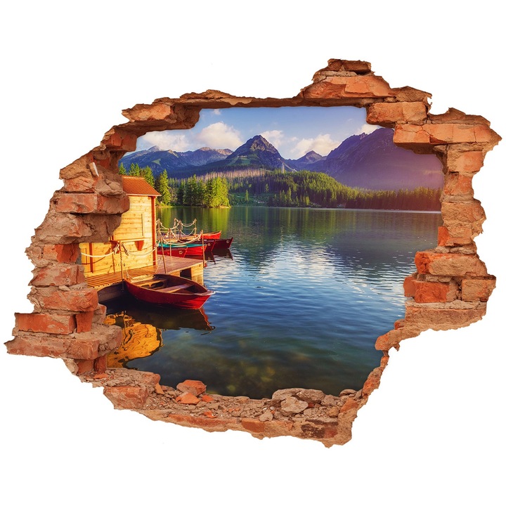 Autocolant decorativ pentru gaura. Tulup. Lac din munti. 120x93 cm. 010120080040000007323