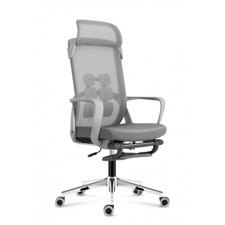 Manager ergonomikus irodai szék 3.6, állítható magasság, lábtámasz, szürke