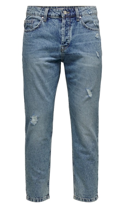 Férfi hosszú farmernadrág, ONLY & SONS, 3976, Normál szabású, pamut, Világoskék