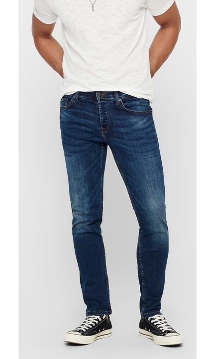 Férfi hosszú farmernadrág, ONLY & SONS, 3975, Normál szabású, pamut, Kék