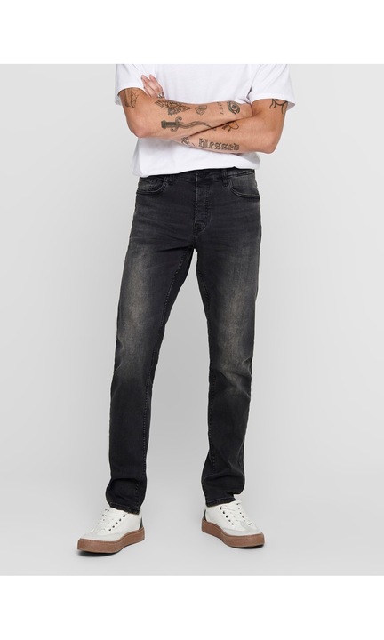 Farmer Slim Fit Denim ONSLOOM Kúpos nadrág Kívül mosható, Szürke