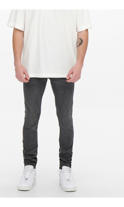 Férfi hosszú farmernadrág, ONLY & SONS, 3964, Skinny, pamut, Szürke, W32-L34