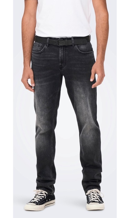 Férfi hosszú farmernadrág, ONLY & SONS, 3992, Normál szabású, pamut, Szürke