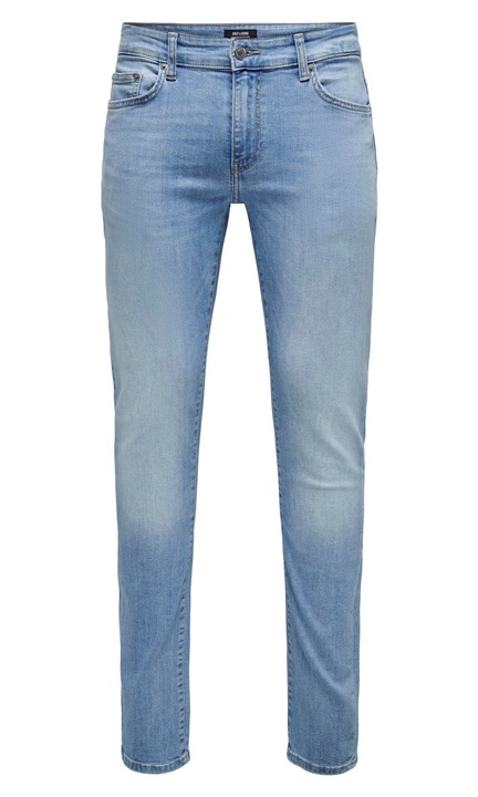 Blugi lungi barbati, ONLY & SONS, 6818, Slim fit, Bumbac, Albastru pal, W29-L34