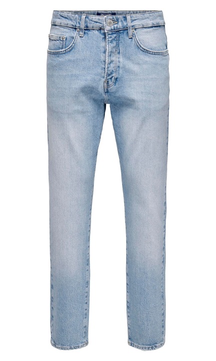 Férfi hosszú farmernadrág, ONLY & SONS, 7128, Normál szabású, pamut, Halványkék