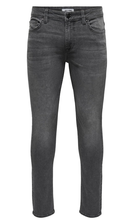 Férfi hosszú farmernadrág, ONLY & SONS, 5615, vékony szabású, pamut, Világosszürke