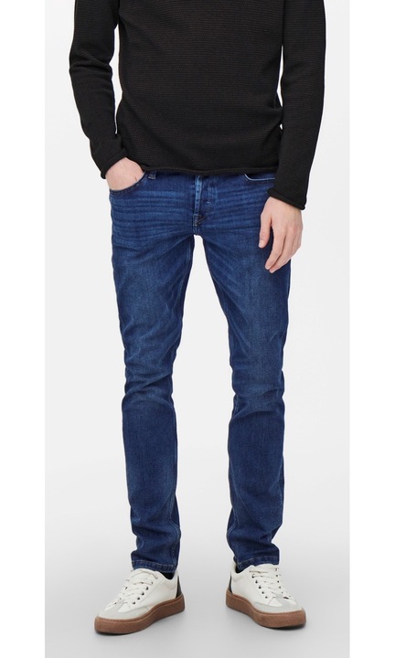 Férfi hosszú farmernadrág, ONLY & SONS, 3966, vékony szabású, pamut, Kék