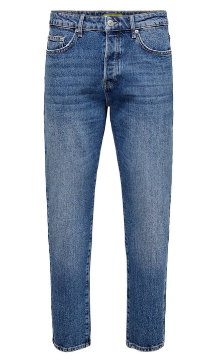 Férfi crop farmernadrág, ONLY & SONS, 7119, Normál szabású, pamut, Kék