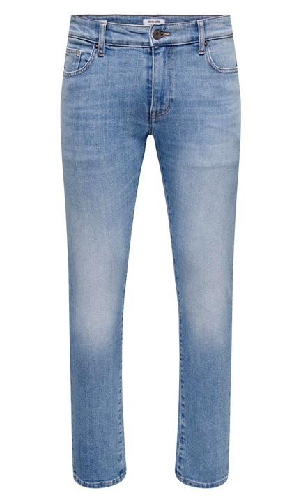 Férfi hosszú farmernadrág, ONLY & SONS, 7065, vékony szabású, pamut, Halványkék