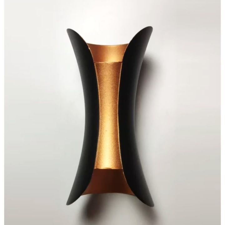 Lampa De Perete Creativa, Goeco, 20*8*8cm, Cald 3000k, 10w 220v, Rezistent La Apa si Rezistent La Apa Gratuit, Culoare Negru Auriu