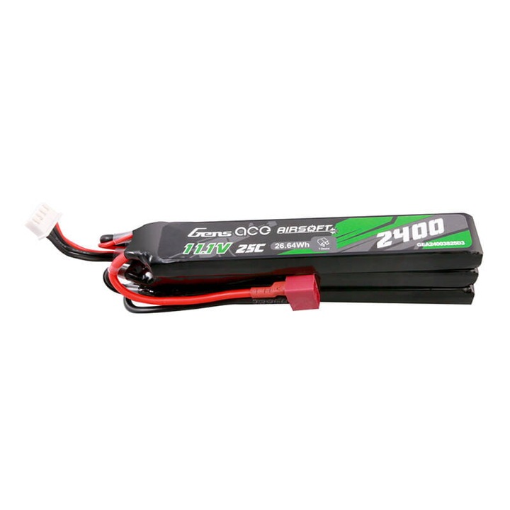 Gens ace 25C 2400mAh 3S2P 11.1V NUNCHUCK 3X Airsoft Gun Lipo Baterie cu mufa Deans(T)