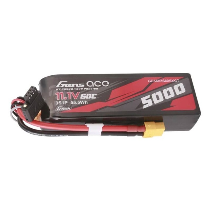 Батерия Gens ace G-Tech Lipo, 5000mAh, 11.1V, 60C, XT60, 138x45x30mm
