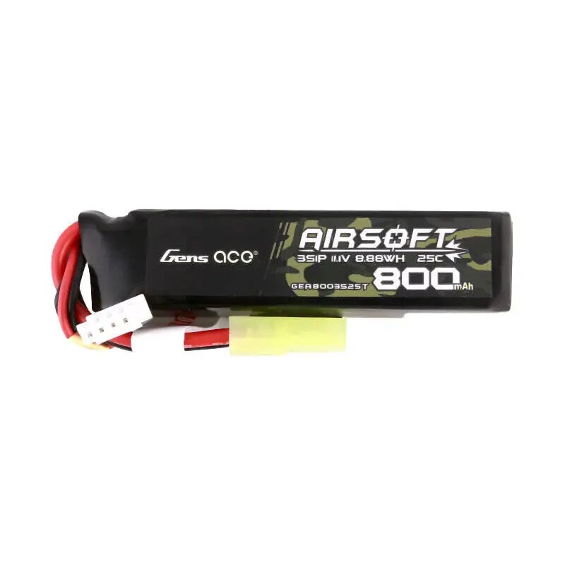 Acumulator Airsoft Gens Ace 800mAh 11.1V 25C, 80x19.7x15.8mm, Mini