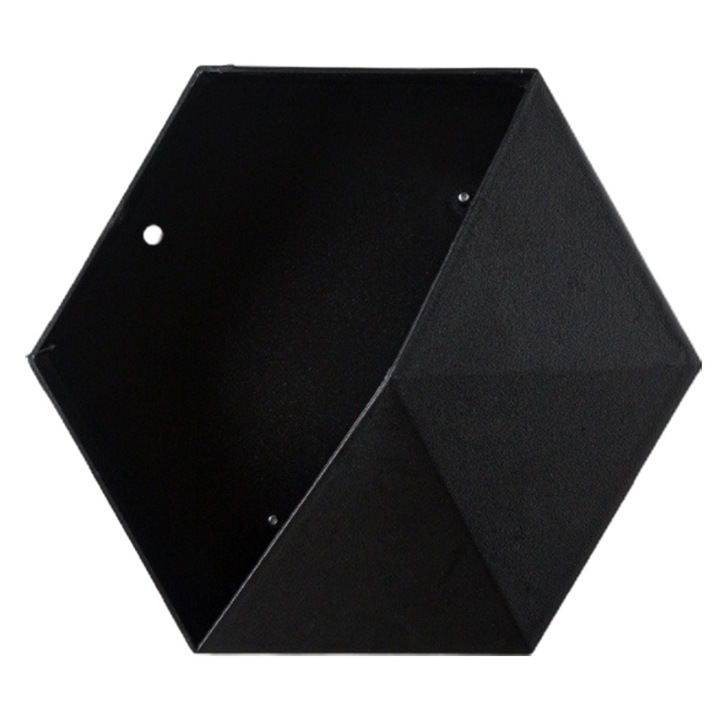 Raft de perete hexagonal, QttvbTna, negru