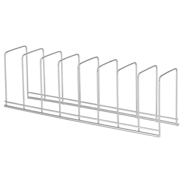 Suport scurgere vase QttvbTna, inox, argintiu, 10x7x30cm