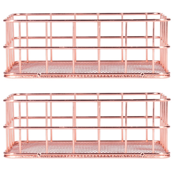 QttvbTna tárolódobozok, kovácsoltvas, rose gold, 17.2x12.2x6cm, szett