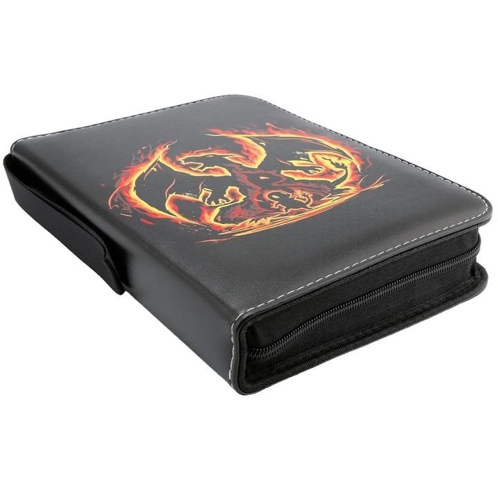 Колекционен албум от картон, QttvbTna, Екологична кожа, 720 джоба, 33.5x26.5x5cm, Черен