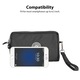 Geanta telefon QttvbTna, 3 straturi, nylon, 15.2x6x10.2cm, negru
