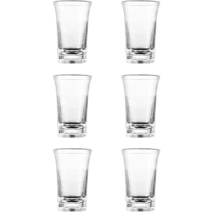 QttvbTna 6 poharas készlet, üveg, 35ml, átlátszó