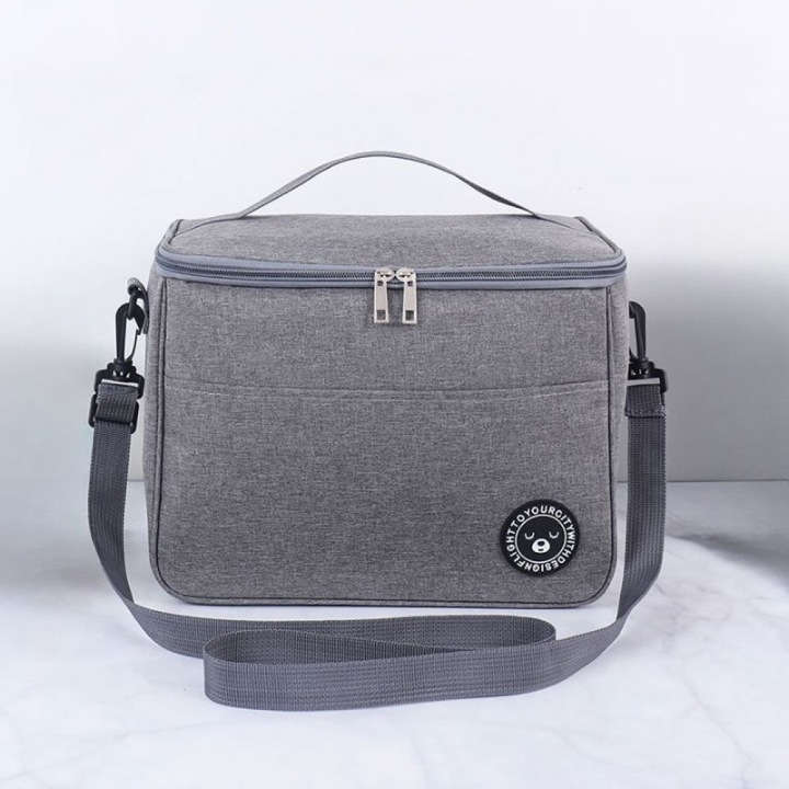 Geanta termoizolanta pliabila, Oxford, argintiu, 29x20x22cm