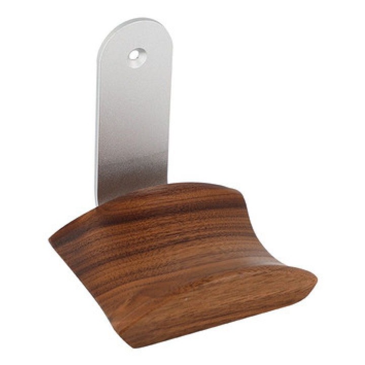 Suport pentru casti, lemn, 8.4 x 8 x 6.2 cm, maro/argintiu