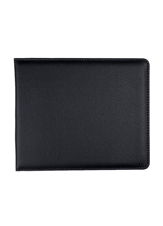 Portdocument pentru Insigna si cronometru, QttvbTna, Piele ecologica, Fereastra Holograma, Negru, 17.5x14.5cm