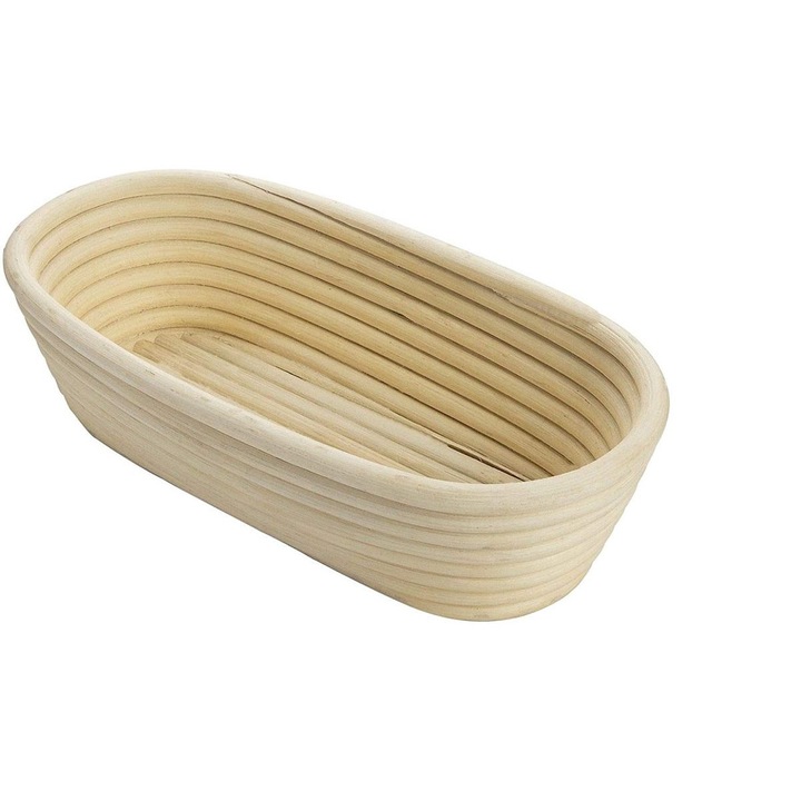 Cos fermentare paine, QttvbTna, oval, 25x15x8cm, bej deschis