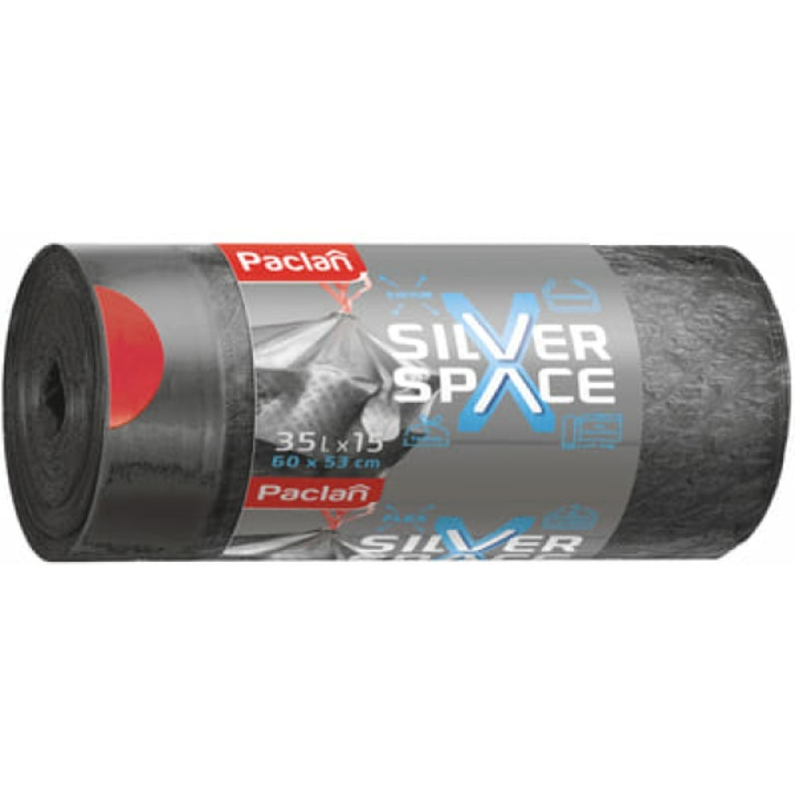 Set Saci menajeri, Paclan, Silver Space, 35L, gri, 15 buc