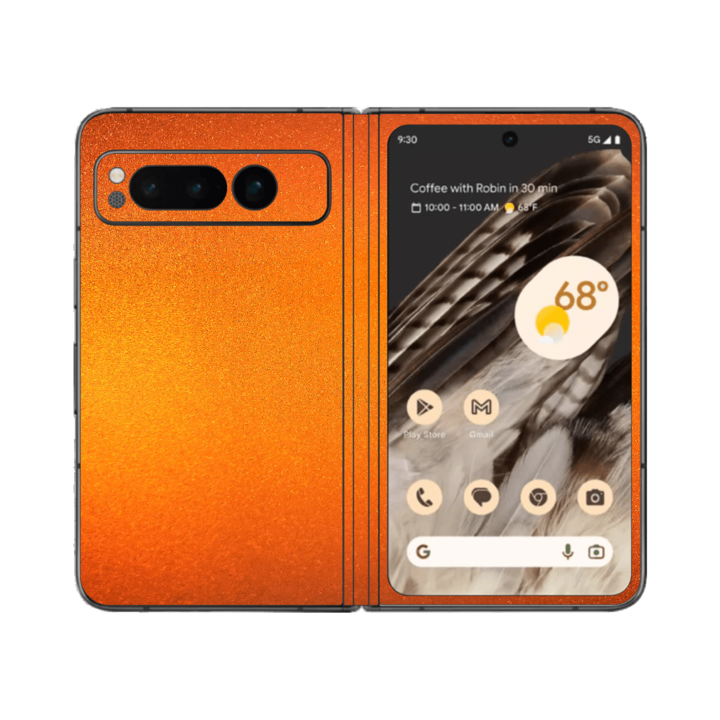 Протектор iSkinz за Google Pixel Fold - Tangerine Dream, 360 Cut, Full Cover Adhesive Skin, Защита на задния и страничния капак