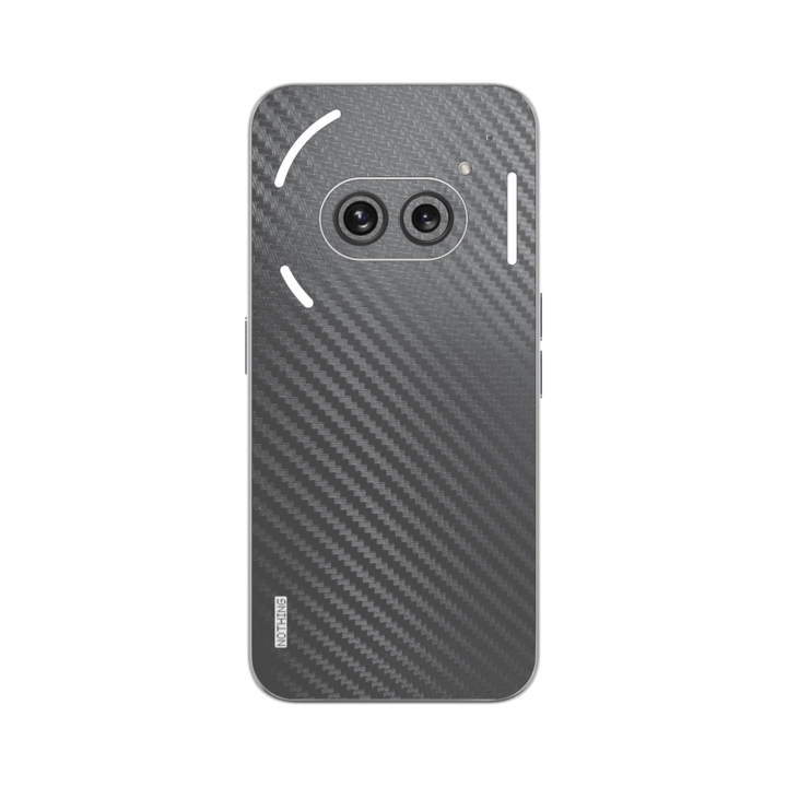 Folie iSkinz pentru Nothing Phone 2a - Carbon Negru, 360 Cut, Skin Adeziv Full Cover, Protectie Carcasa Spate si Laterale