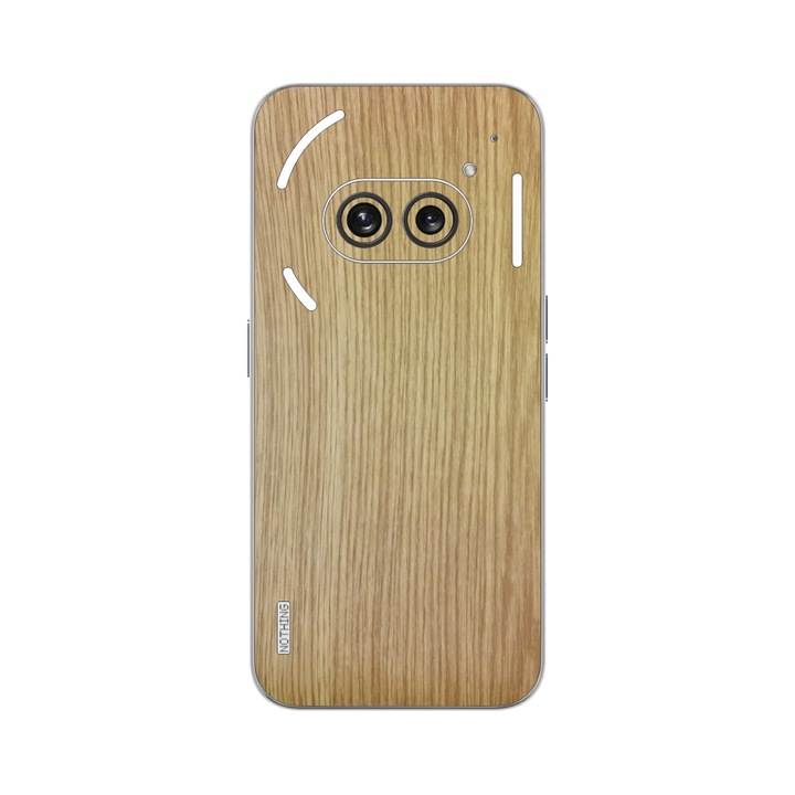 Folie Protectie iSkinz pentru Nothing Phone 2a - Lemn Stejar, Simple Cut, Skin Adeziv, Cover pentru Carcasa Spate