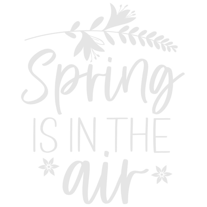 Екстериорен стикер за любителите на пролетта с послание "Пролетта е във въздуха" - пуканки, бял винил, 70 см