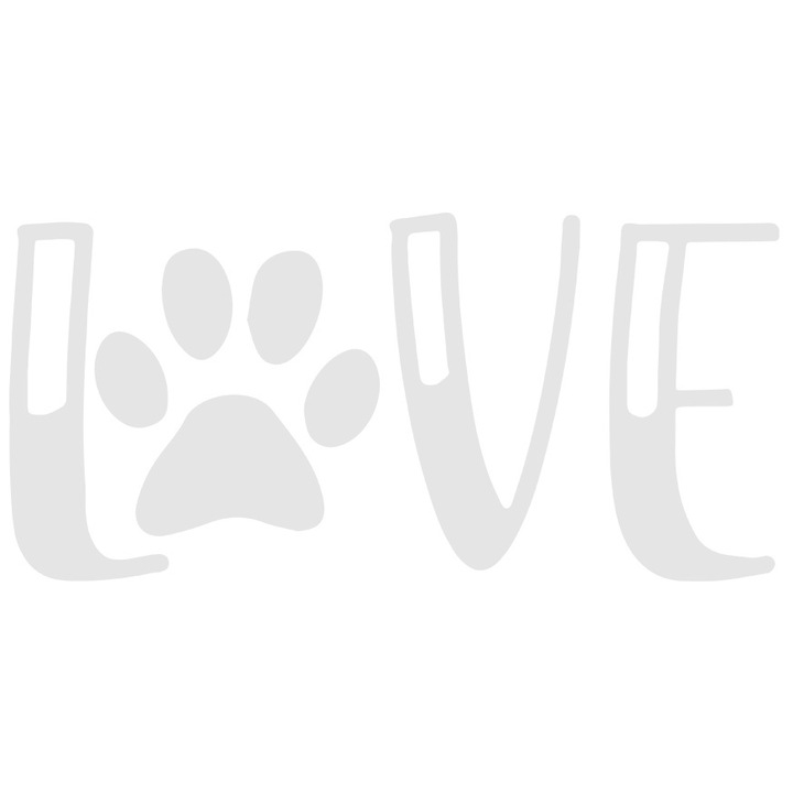 Sticker Exterior cu o urma de labuta pentru iubitorii de animale de companie, Vinyl Alb, 90 cm