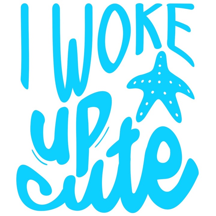 Sticker Exterior pentru cele care se trezesc dragute - stea de mare, Vinyl Albastru, 90 cm