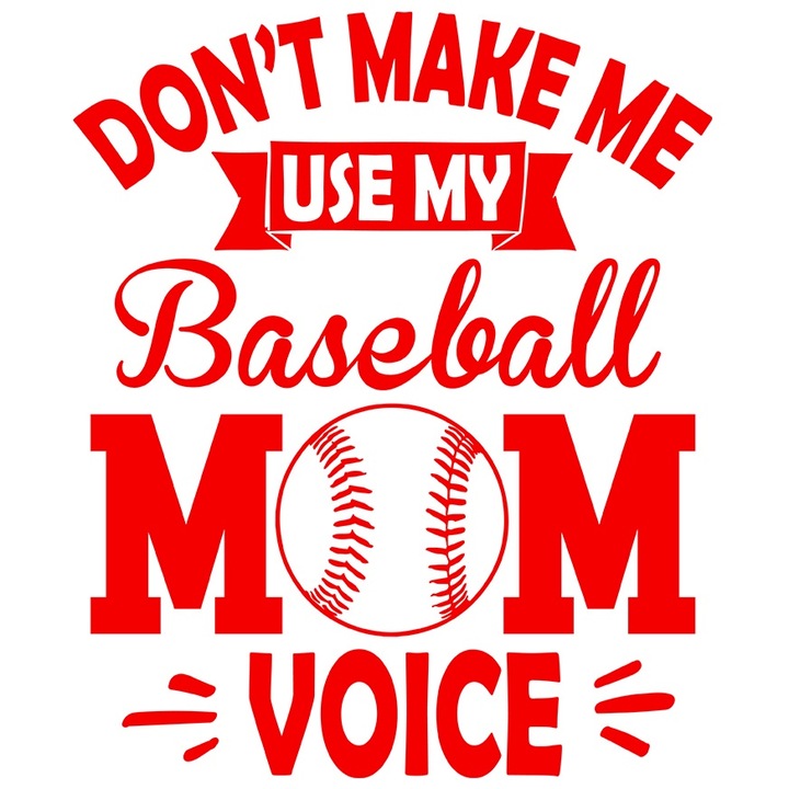 Sticker Exterior cu o minge de baseball pentru o mama iubitoare a acestui sport care ameninta, Vinyl Rosu, 70 cm
