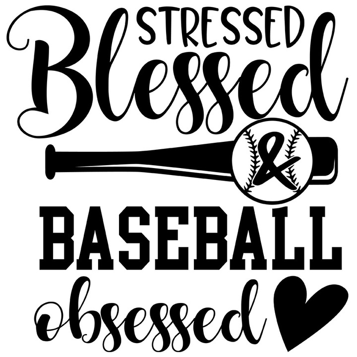 Sticker Exterior cu minge si bata de baseball pentru cei obsedati de acest sport, Vinyl Negru, 70 cm