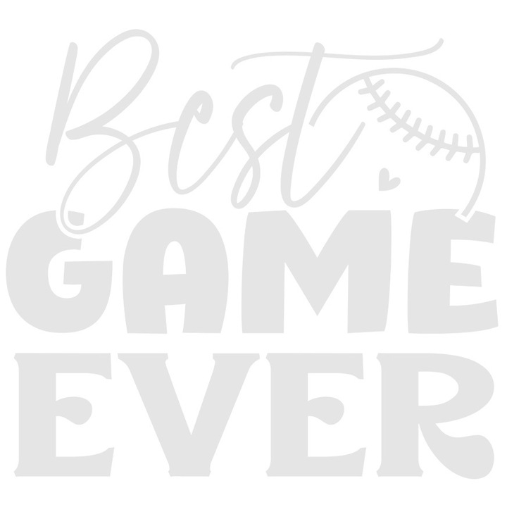 Sticker Exterior cu minge de baseball si mesajul "Best game ever" - cel mai bun joc dintotdeauna, Vinyl Alb, 90 cm