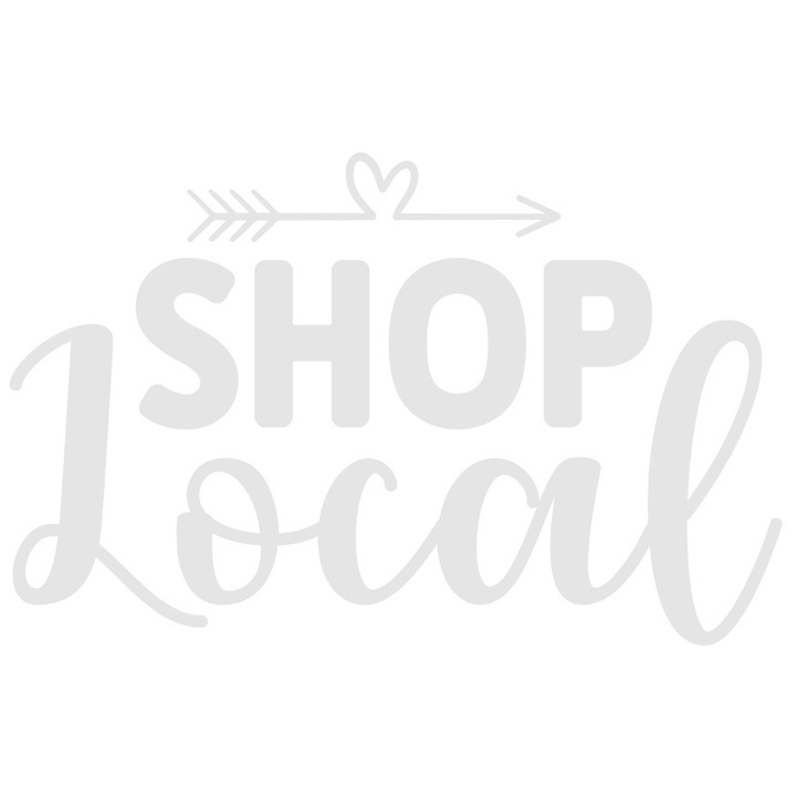 Sticker Exterior pentru cei care lucreaza la un magazin local cu text in engleza, Vinyl Alb, 40 cm