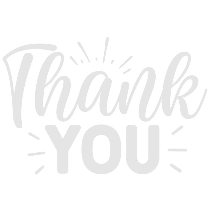 Sticker Exterior cu mesajul de multumire in limba engleza "Thank you", Vinyl Alb, 40 cm