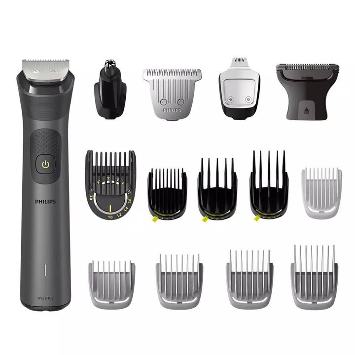 Мултифункционален тример 15 в 1 PHILIPS Multigroom Series 7000 MG7950/15, батерия, автономност 120 мин, черен