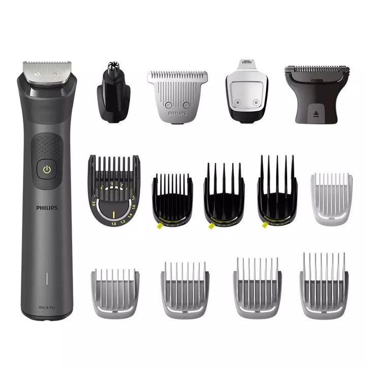 Aparat de tuns multifunctional 15 in 1 PHILIPS Multigroom Series 7000 MG7950/15, acumulator, autonomie 120 min, negru