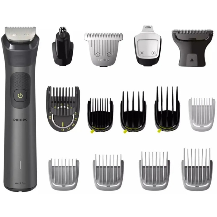 Aparat de tuns multifunctional 15 in 1 PHILIPS Multigroom Series 7000 MG7950/15, acumulator, autonomie 120 min, negru