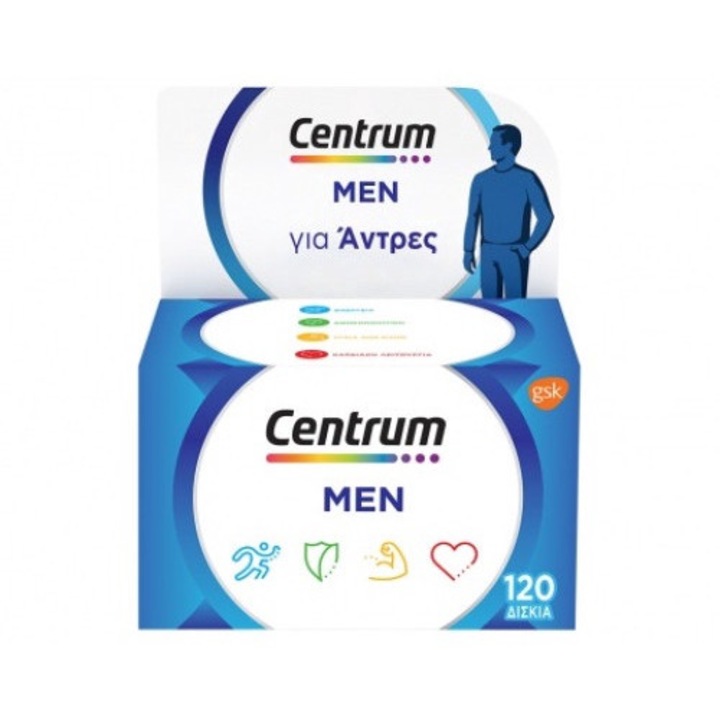Supliment alimentar Centrum Men, 120 tablete, suport muscular si imunitar, pentru barbati
