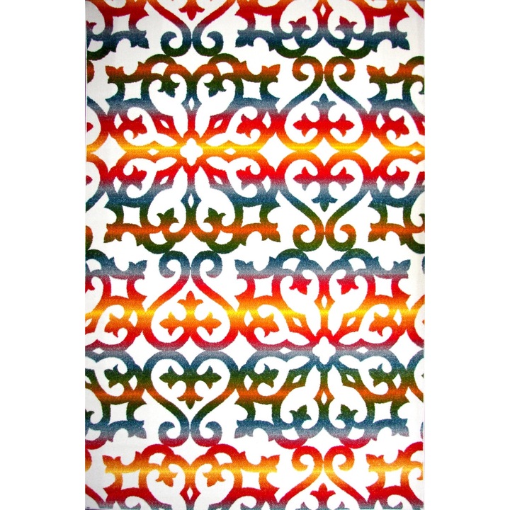 Modern szőnyeg, Home Vista, Kolibri 11020, Fehér / Többszínű, 160x230 cm